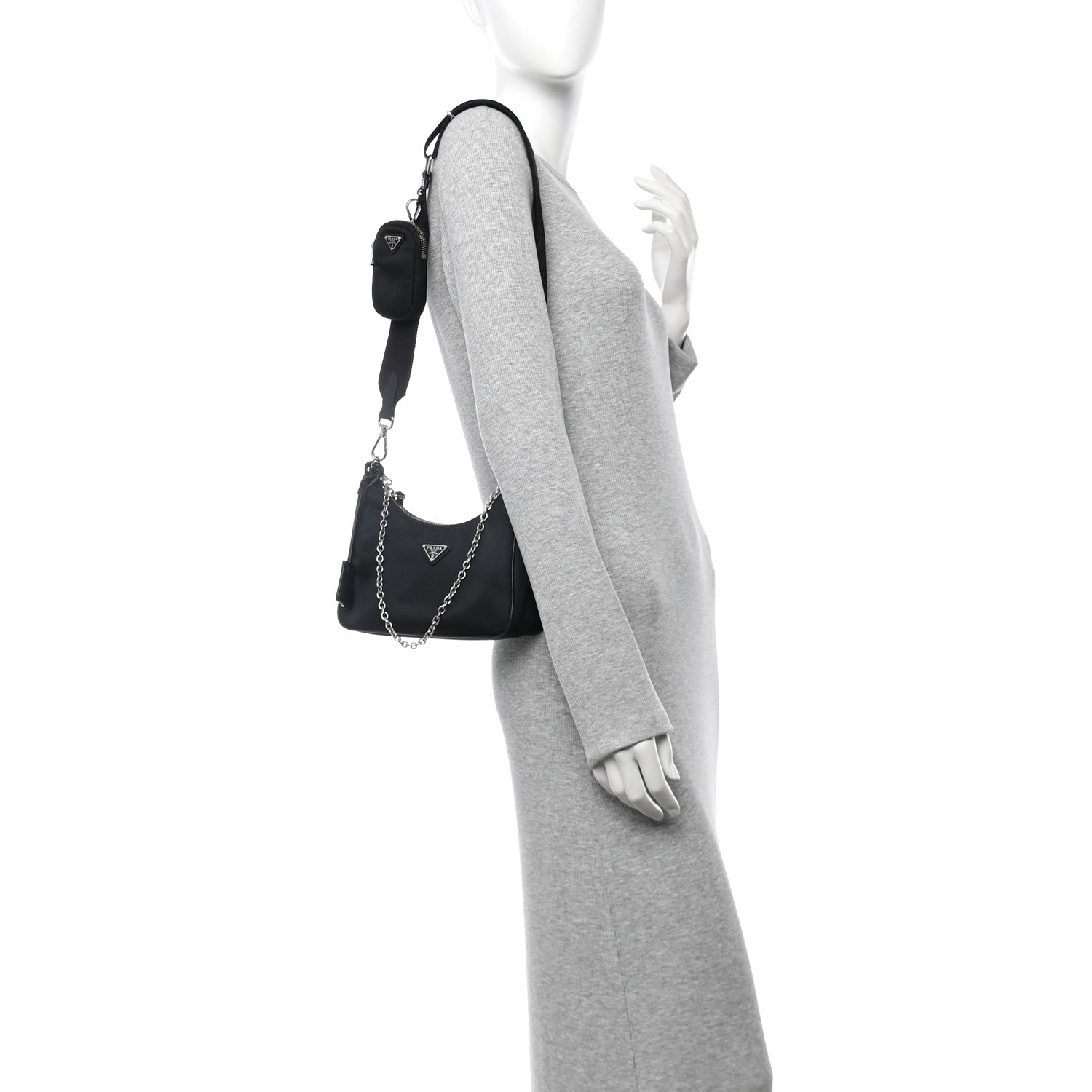 Prada Nylon Re-Edition 2005 Shoulder Bag Black 2 of 10