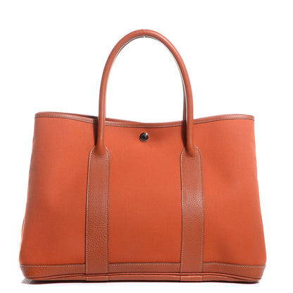 Hermes Toile Buffle Skipper Garden Party Tote 36 MM Orange 1 of 12