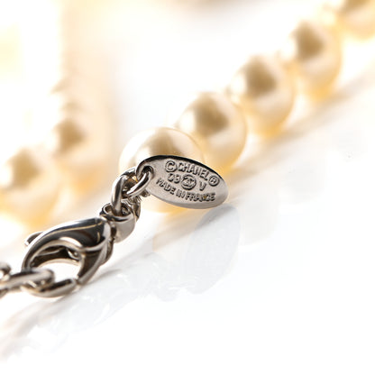 Chanel Pearl Multistrand CC Long Necklace Pearly White 5 of 5