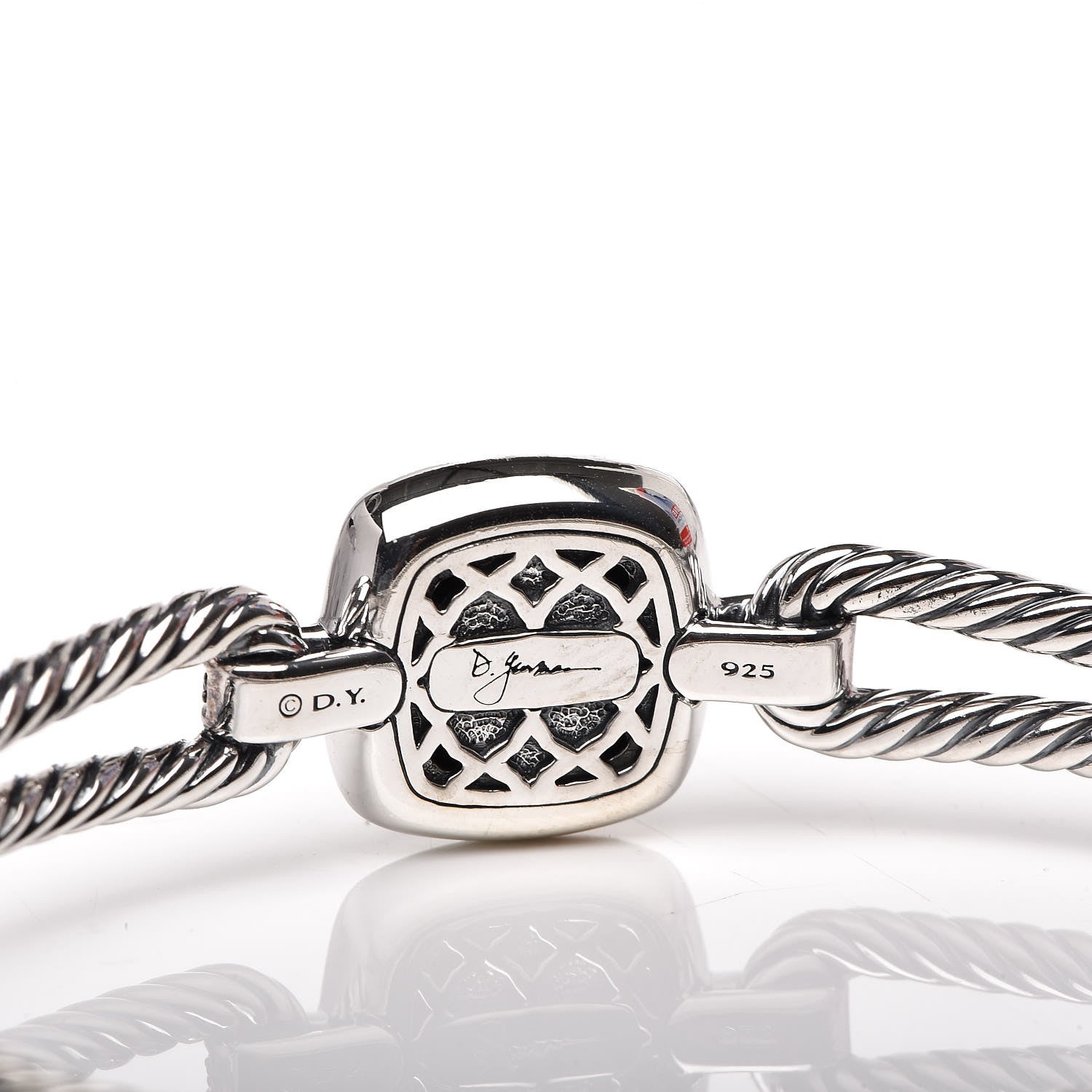 David Yurman Sterling Silver Black Diamond Albion Cable Bracelet 4 of 4