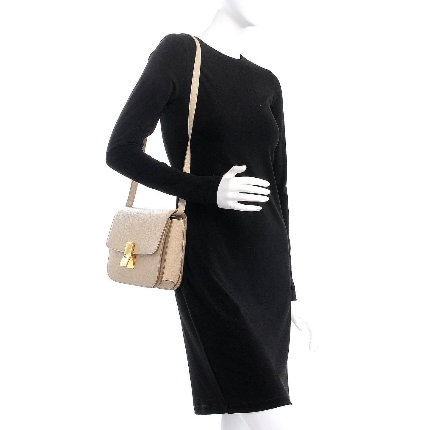 Goatskin Medium Classic Box Flap Bag Dune