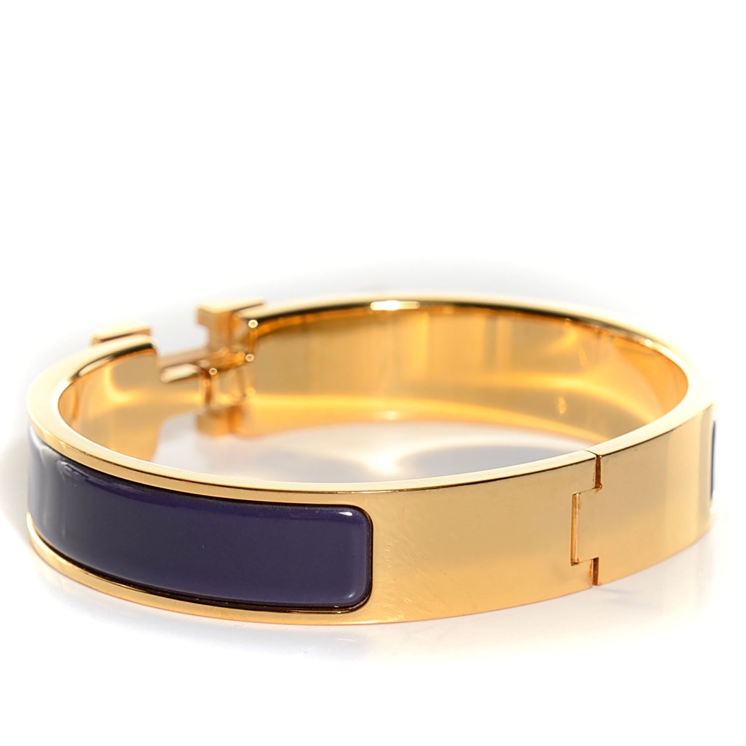 Hermes Enamel Narrow Clic Clac H Bracelet PM Prune 6 of 7