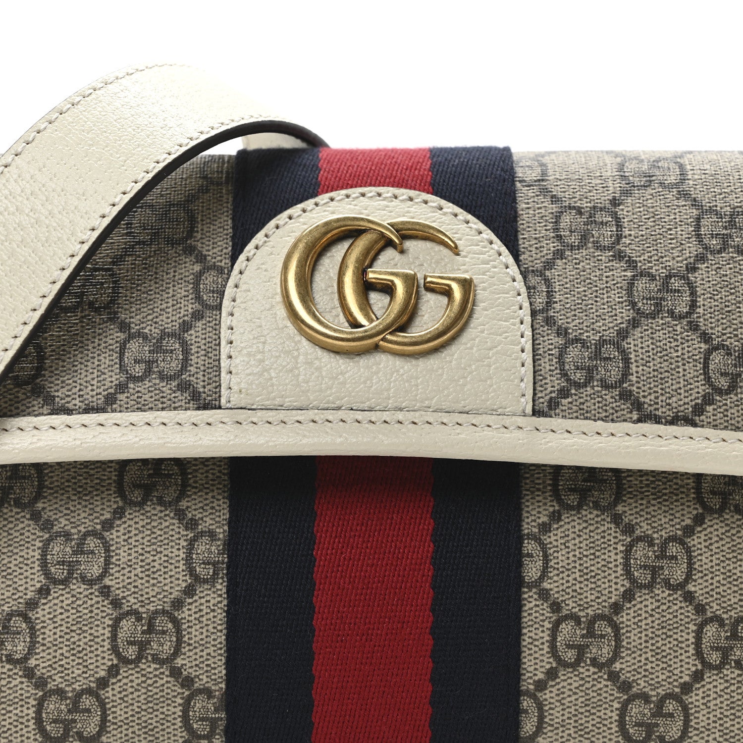 Gucci GG Supreme Monogram Web Small Ophidia Belt Bag 100 40 Beige Ebony White 8 of 10