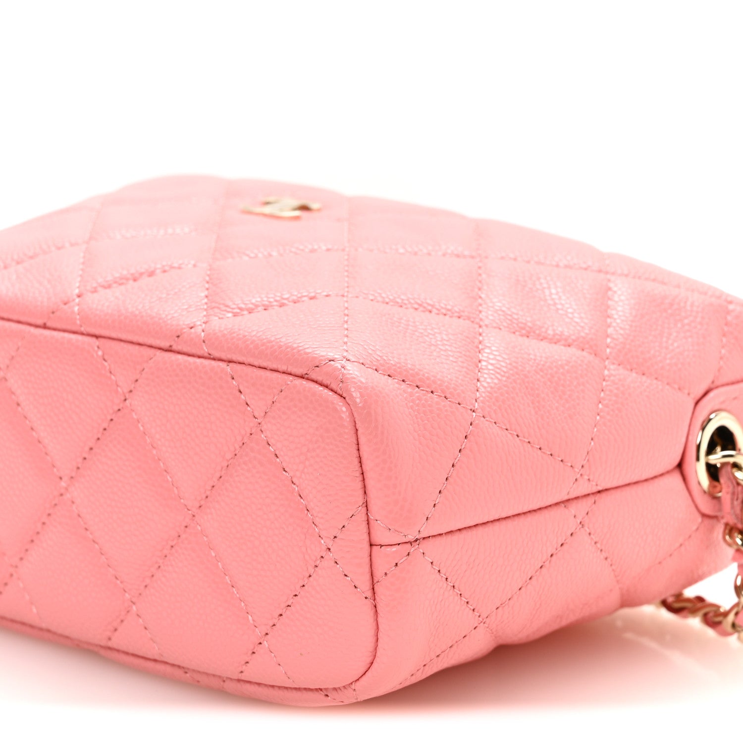Chanel Caviar Quilted Hobo Clutch With Chain Pink 9 of 10