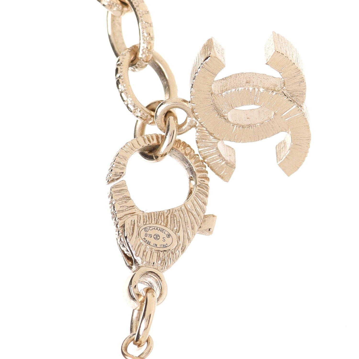 Chanel Crystal Baguette Pearl CC Necklace Gold 5 of 6