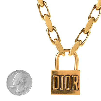 Christian Dior Metal Lucky Locket Choker Necklace Aged Gold 3 of 4