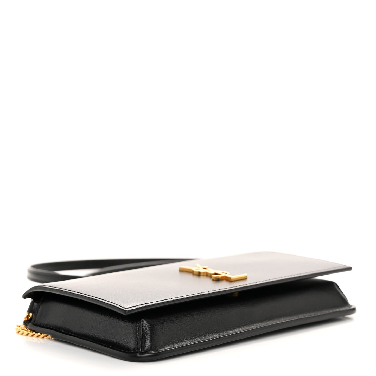 Smooth Calfskin Monogram Phone Holder Crossbody Black