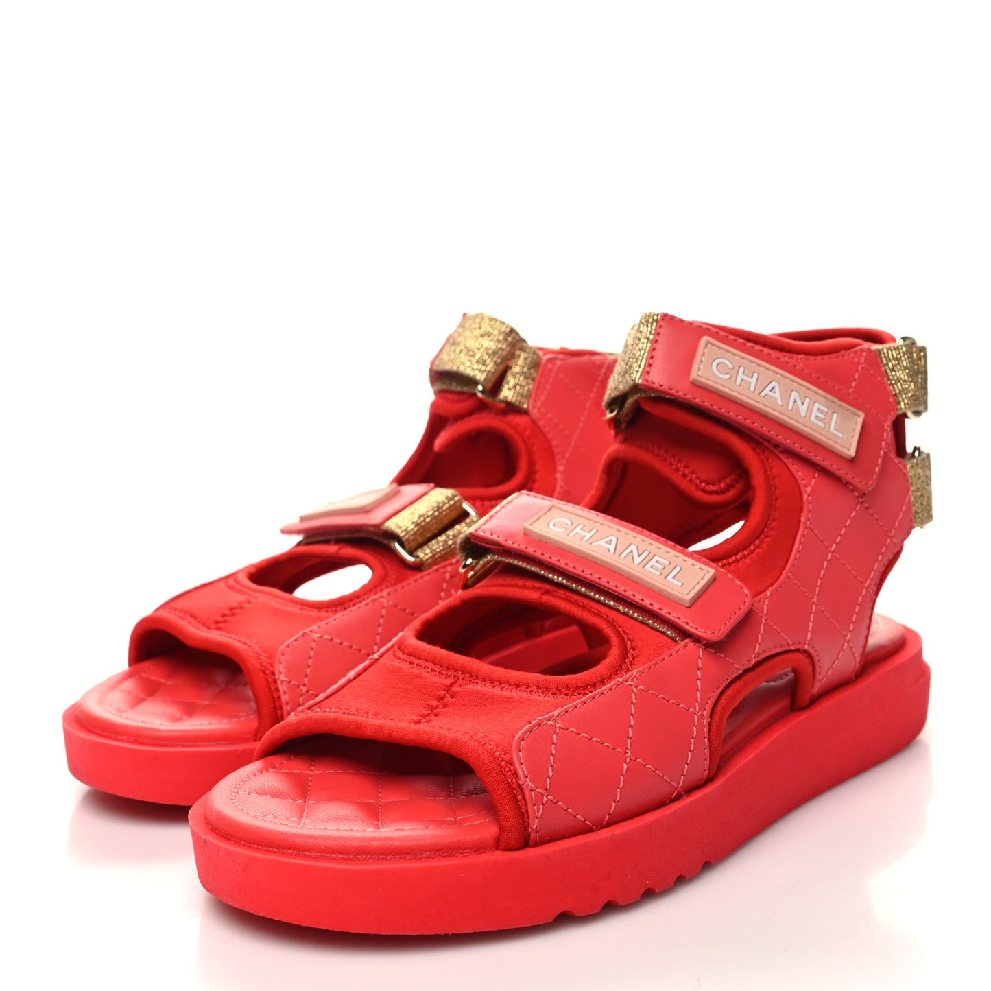 Goatskin Fabric Gladiator Sandals 38 Dark Red Light Pink