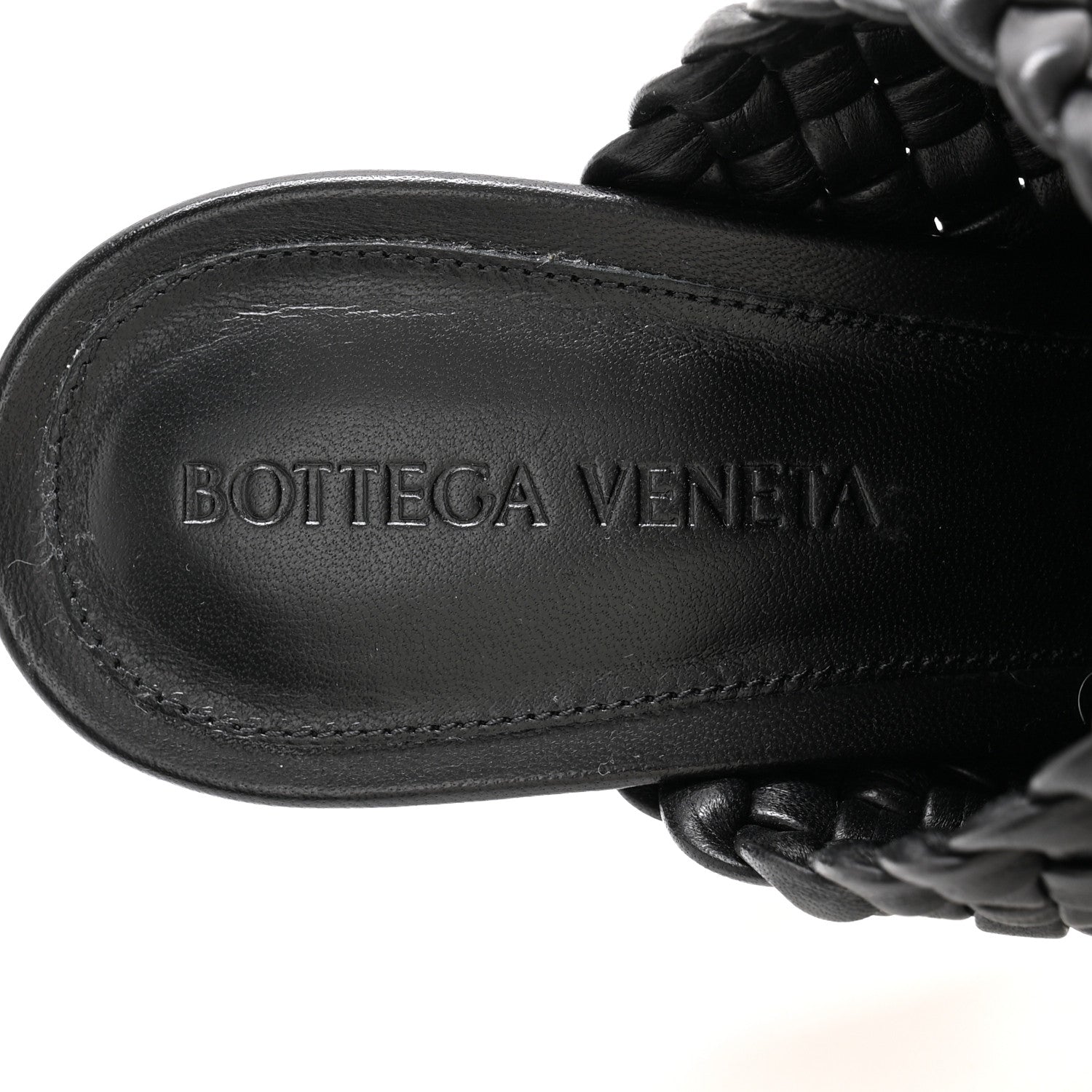 Bottega Veneta Soft Lambskin Intrecciato High Heel Knot Mules 37 Black 6 of 9