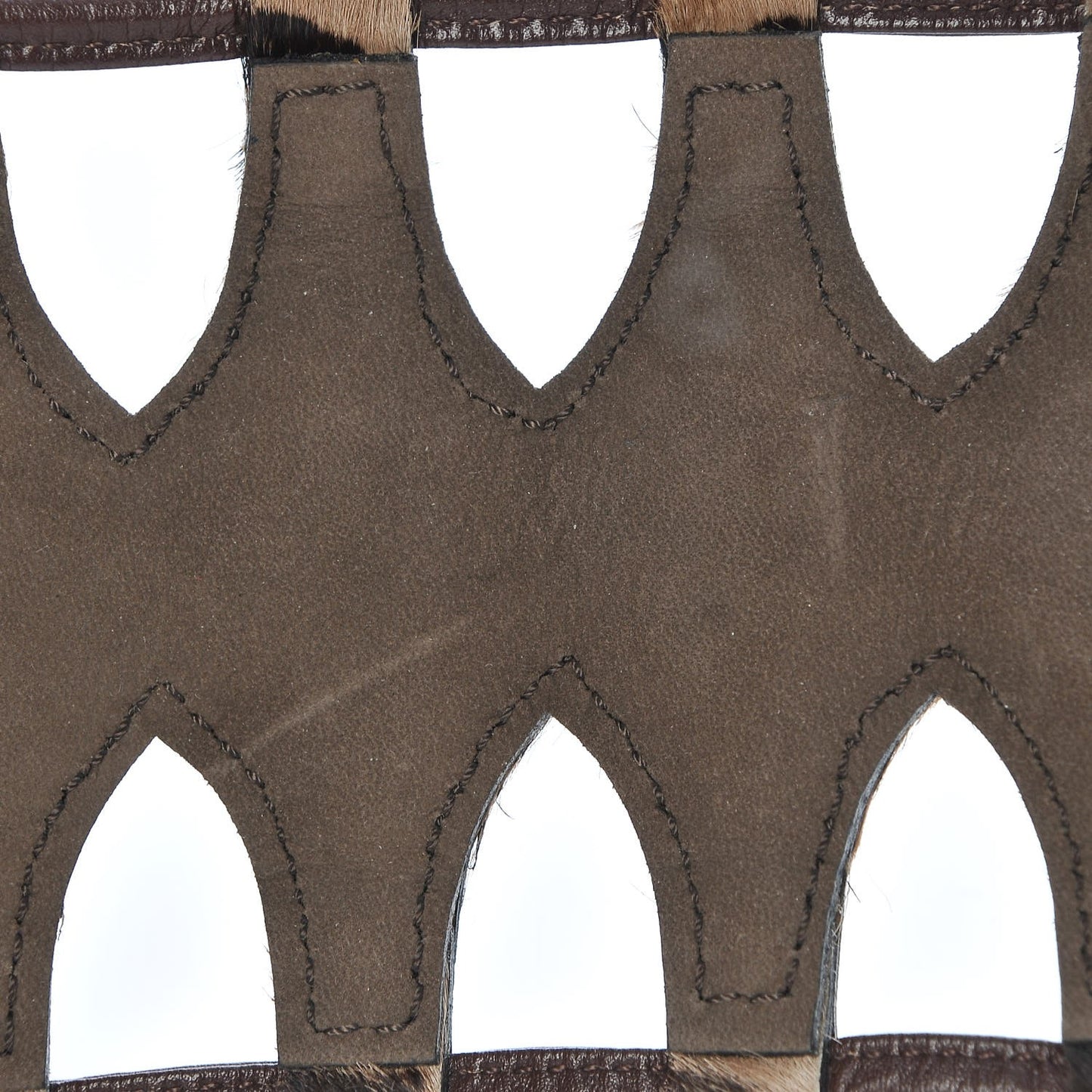 Pony Hair Triple Buckle Belt 75 Leopard