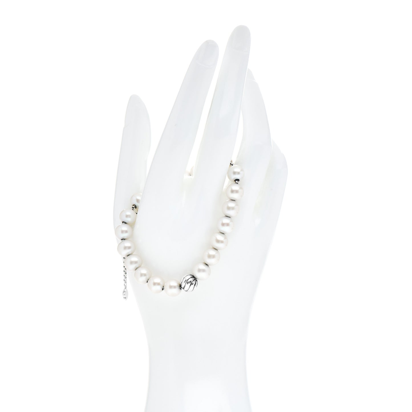 Sterling Silver Pearl 8mm Spiritual Bead Bracelet