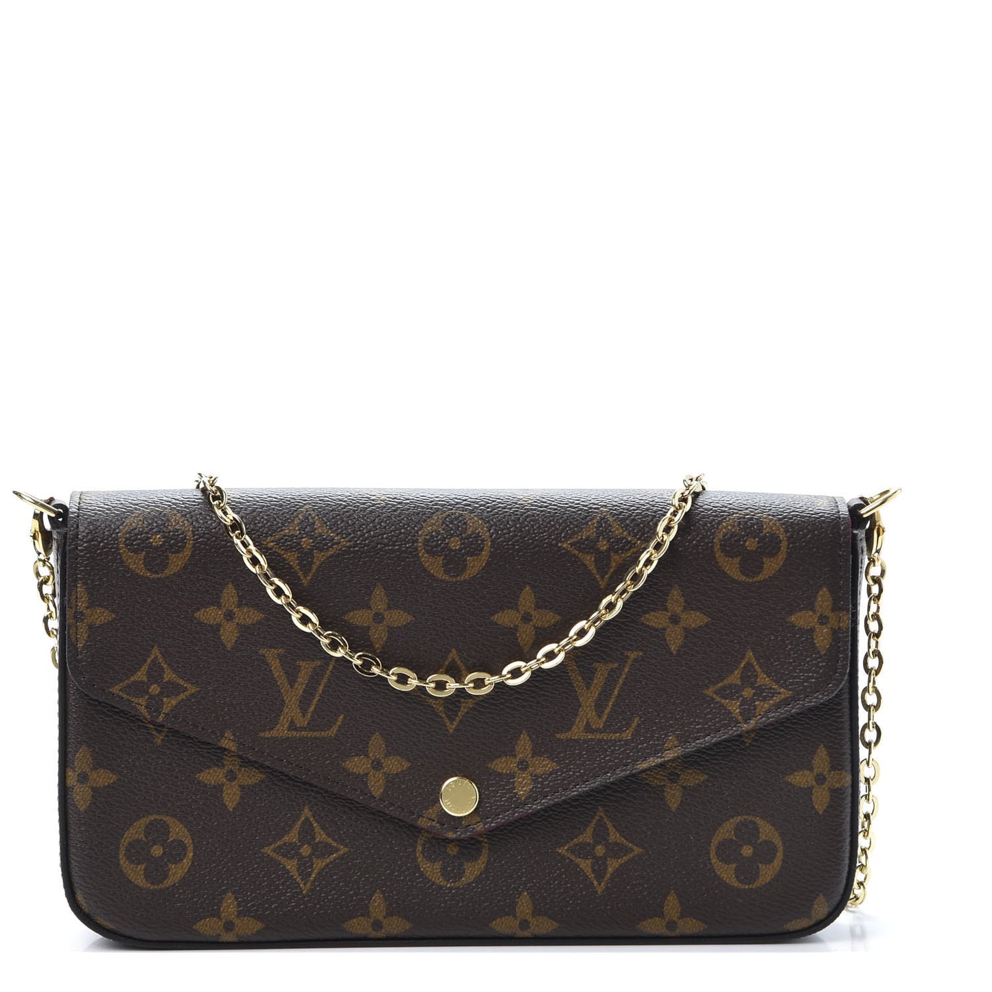 Monogram Pochette Felicie Chain Wallet Fuchsia