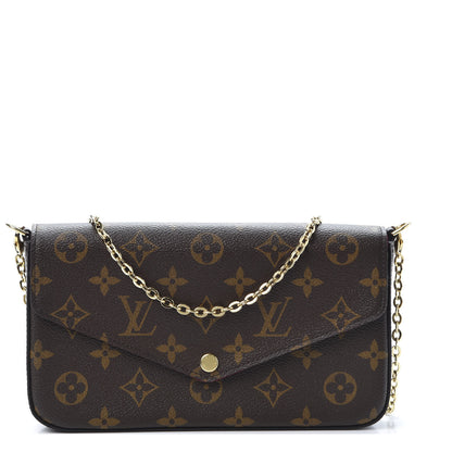 Louis Vuitton Monogram Pochette Felicie Chain Wallet Fuchsia 1 of 11