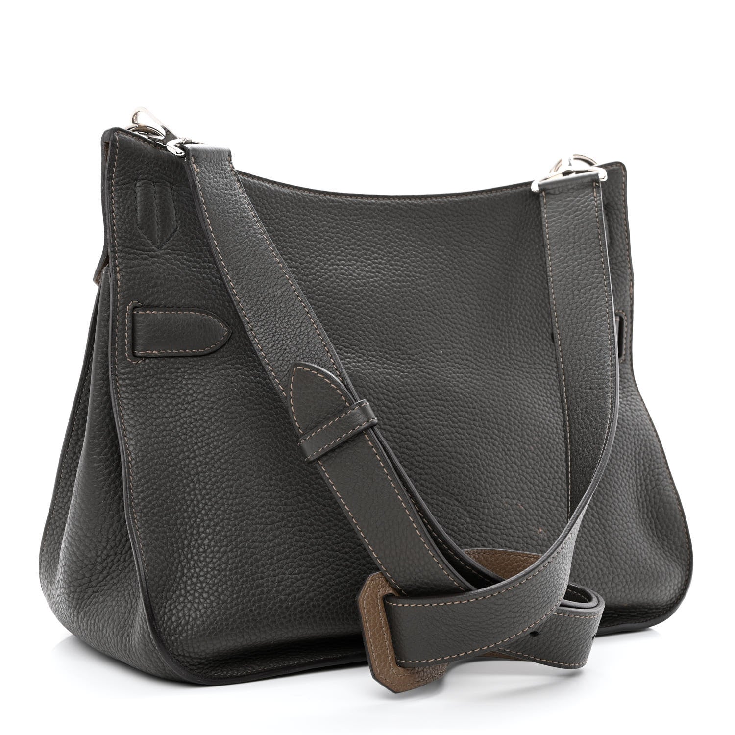 Hermes Taurillon Clemence Eclat Jypsiere 28 Etain Etoupe 2 of 16
