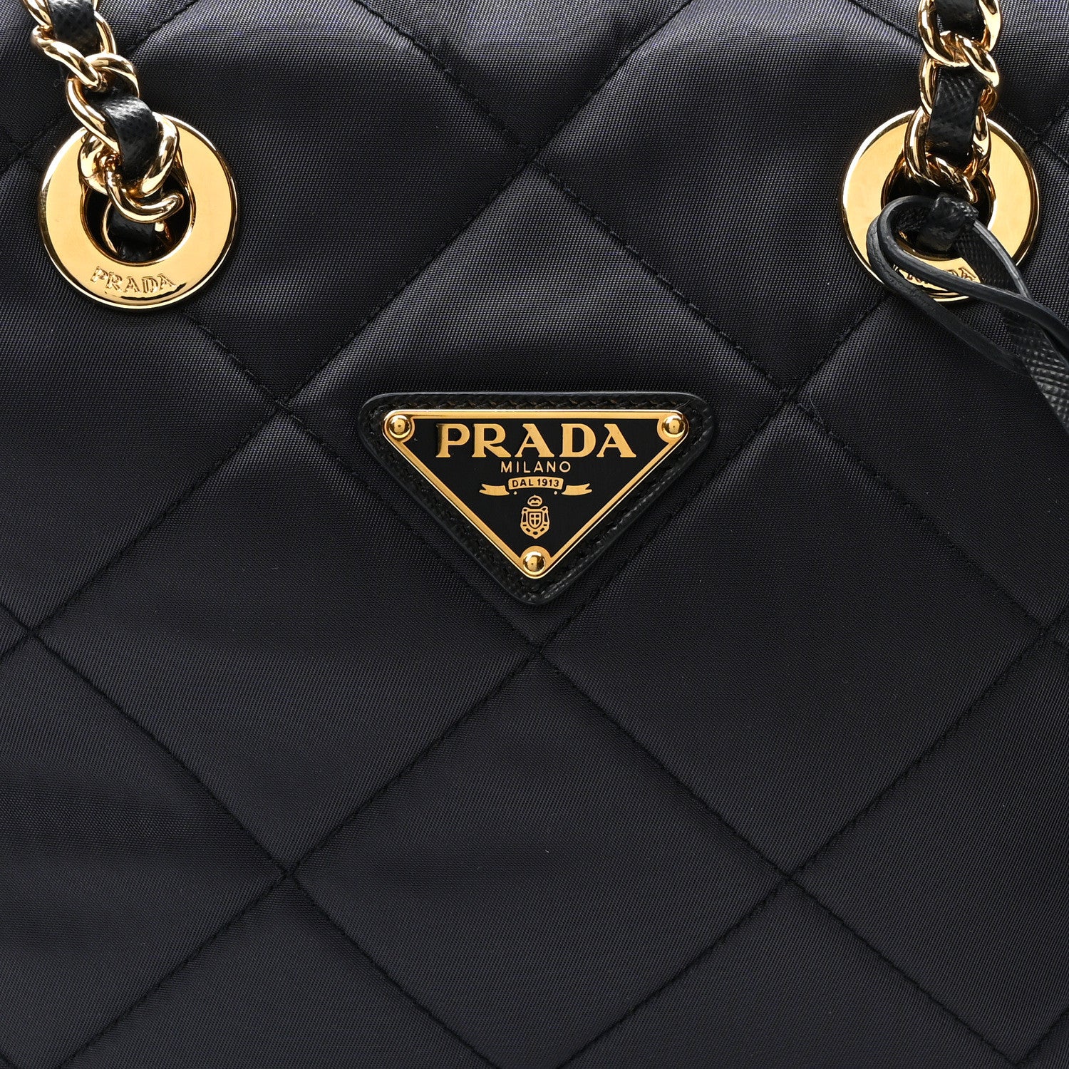 Prada Re-Nylon Saffiano Stitched Re-Edition 1995 Chaine Shoulder Bag Navy 7 of 9