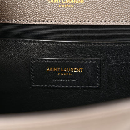 Saint Laurent Grain De Poudre Textured Mixed Matelasse Medium Triquilt Monogram Satchel Earth 6 of 16