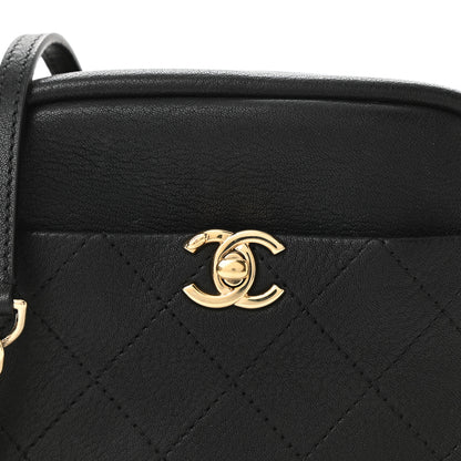 Chanel Goatskin Quilted Small Casual Trip Camera Case Black 8 of 10