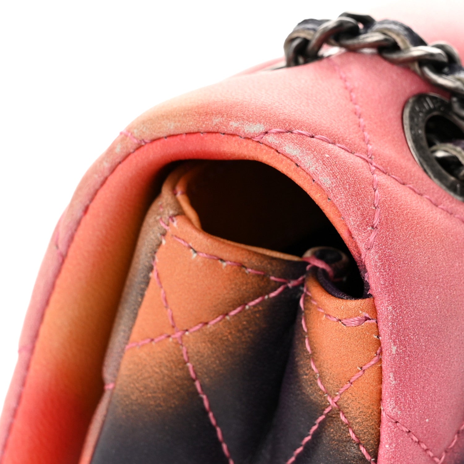 Chanel Lambskin Quilted Small Flower Power Flap Ecru Orange Red Purple 10 of 10