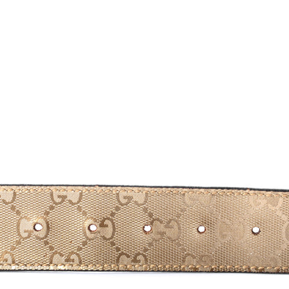 Gucci Metallic Guccissima Interlocking G Belt 90 36 Gold 3 of 5