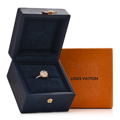 Louis Vuitton 18K Pink White Gold Diamond Pink Opal Color Blossom Pave Ring 54 7 6 of 6