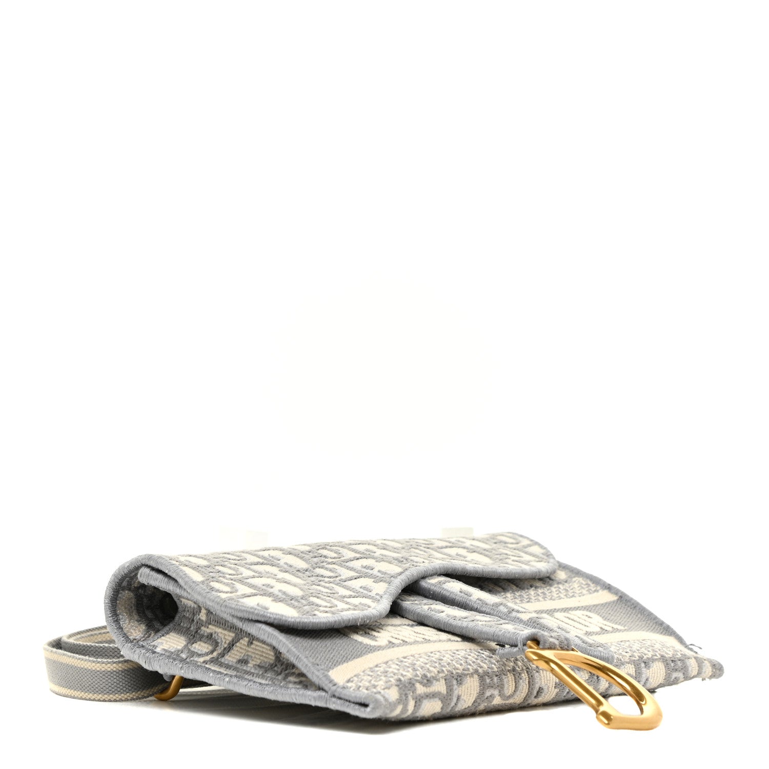 Christian Dior Oblique Slim Saddle Pouch Grey 4 of 13