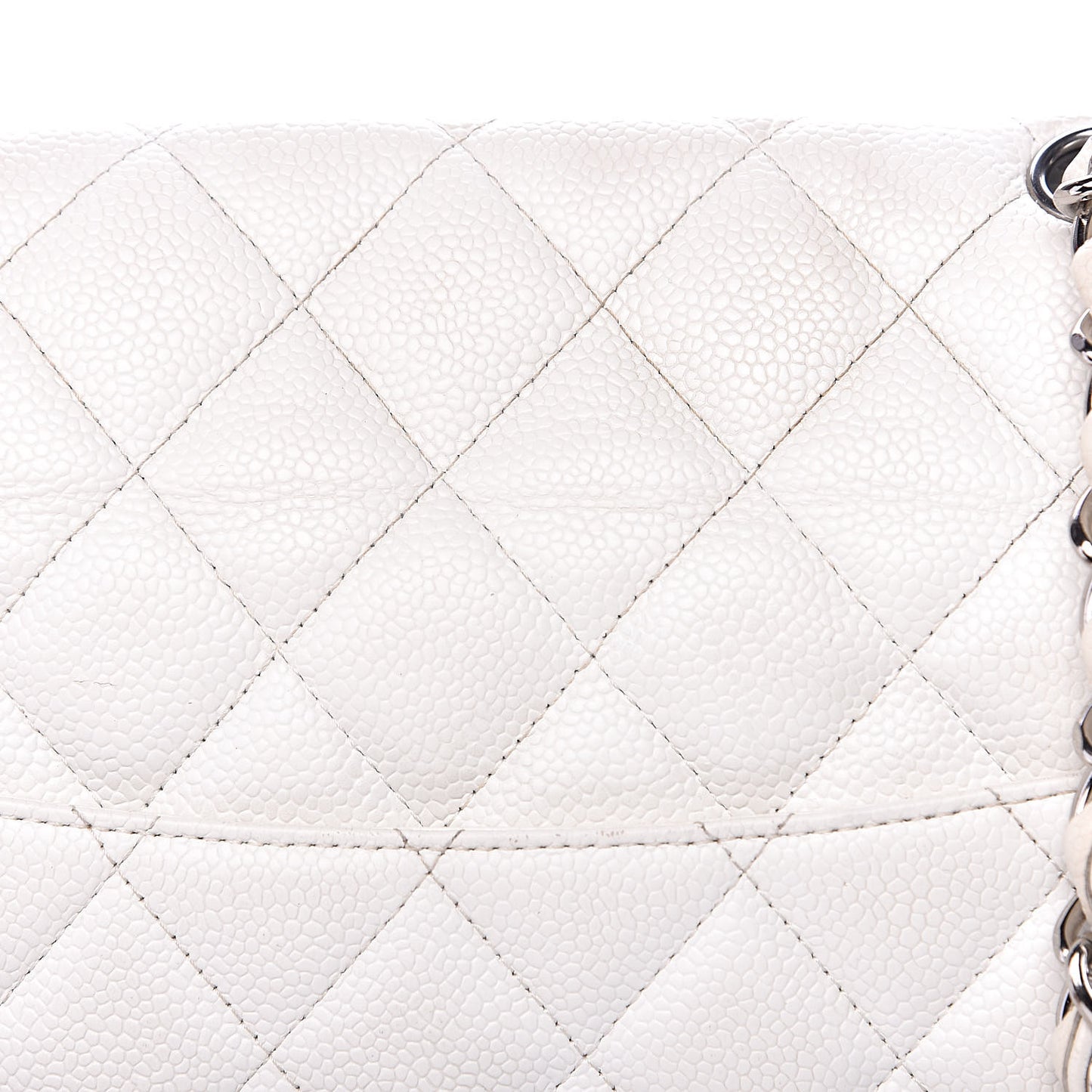Caviar Quilted Jumbo Single Flap White