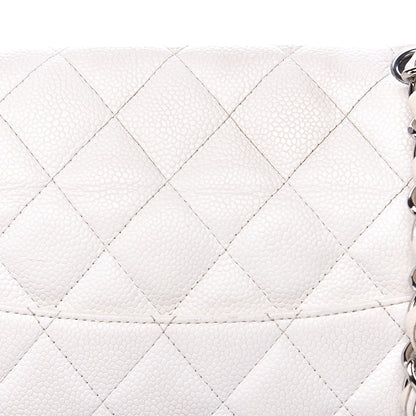 Chanel Caviar Quilted Jumbo Single Flap White 12 of 22