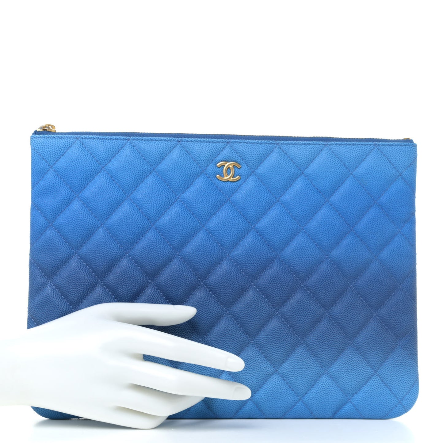 Caviar Ombre Medium Cosmetic Case Blue
