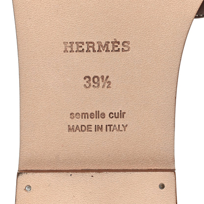 Hermes Box Calfskin Oran Sandals 39.5 Gold 6 of 9