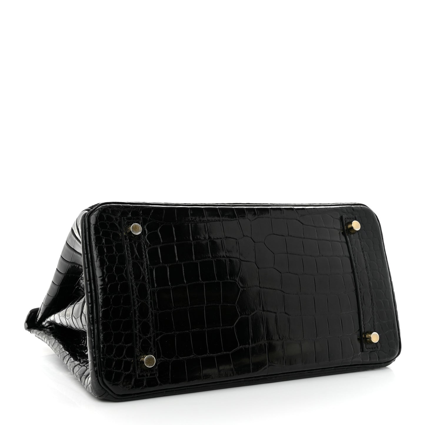 Shiny Porosus Crocodile Birkin 30 Black