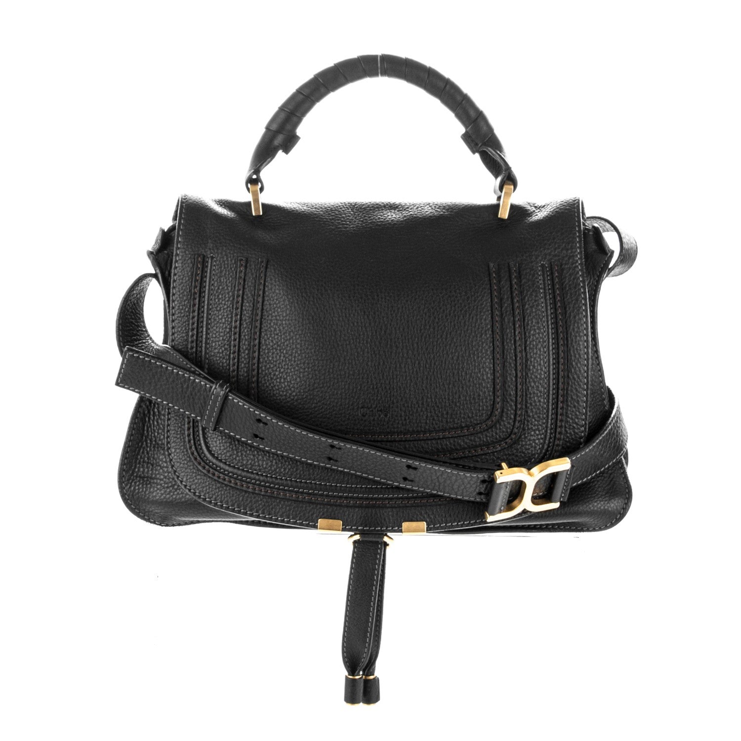 Chloe Calfskin Medium Marcie Top Handle Bag Black 1 of 6