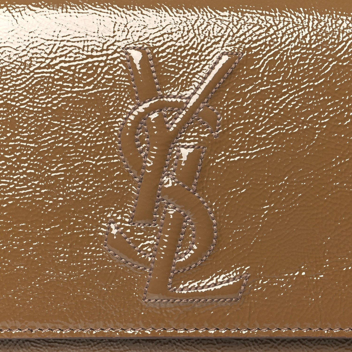 Saint Laurent Textured Patent Calfskin Monogram Large Belle De Jour Clutch Nude 7 of 9
