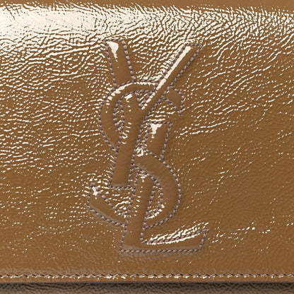 Saint Laurent Textured Patent Calfskin Monogram Large Belle De Jour Clutch Nude 7 of 9