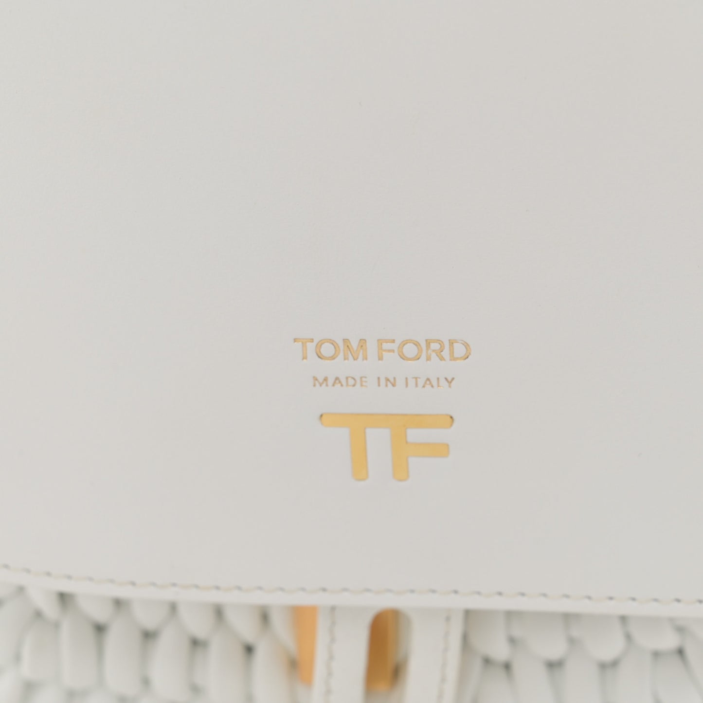 Calfskin Woven T-Twist Crossbody White
