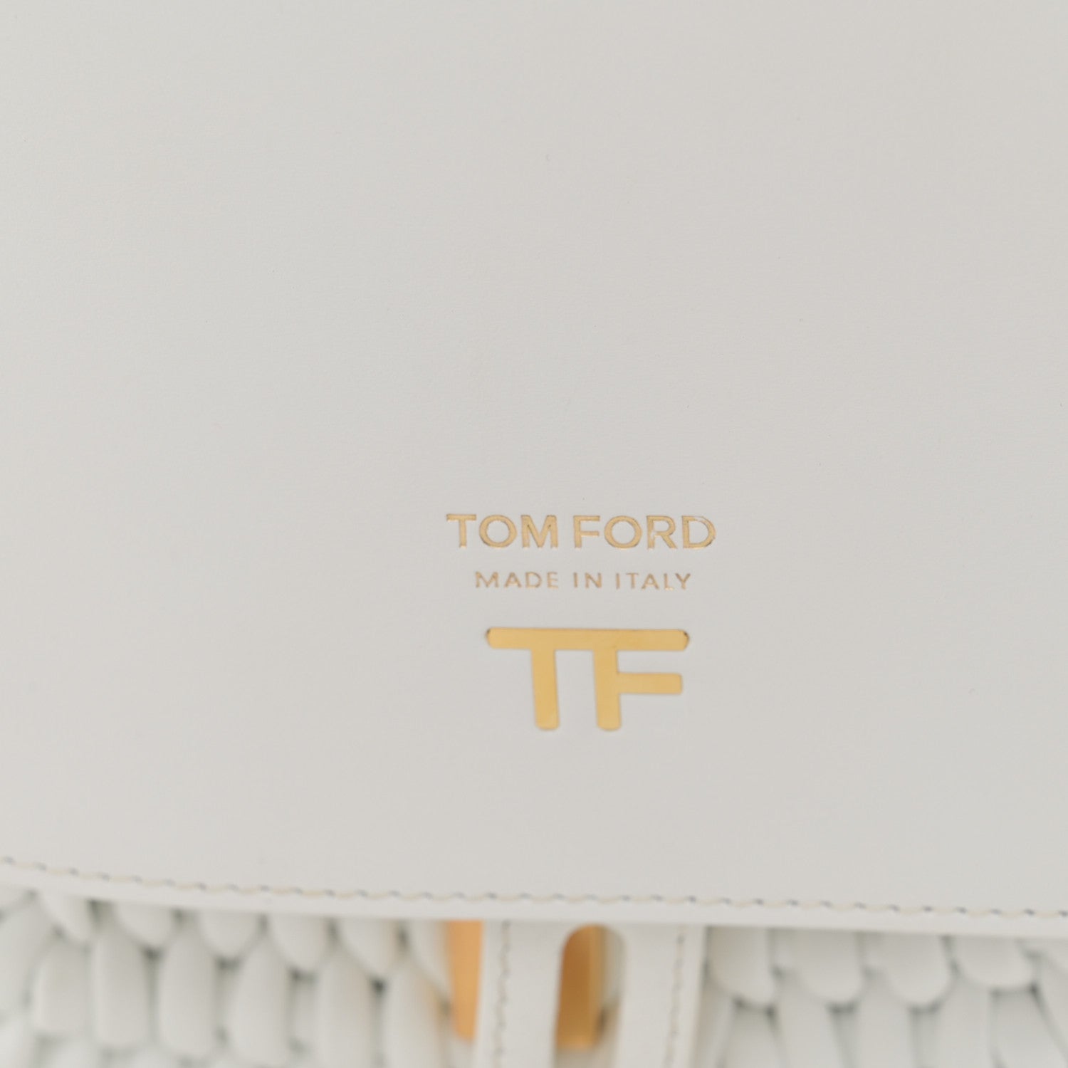 Tom Ford Calfskin Woven T-Twist Crossbody White 7 of 13