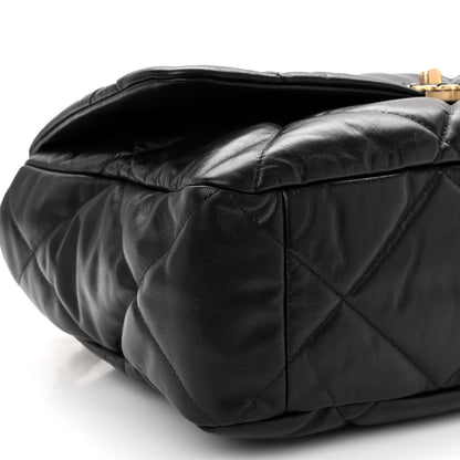 Chanel Lambskin Quilted Maxi Chanel 19 Flap Black 9 of 10