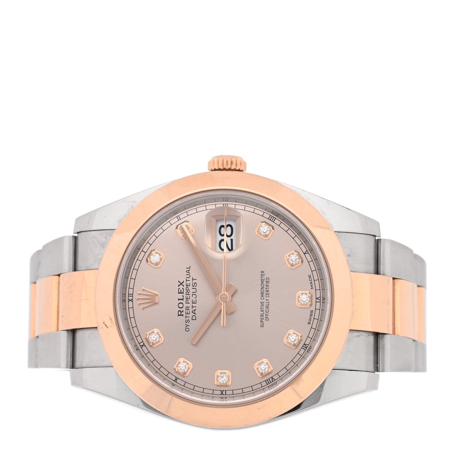 Stainless Steel 18K Everose Gold Diamond 41mm Oyster Perpetual Datejust Watch Sundust 126301