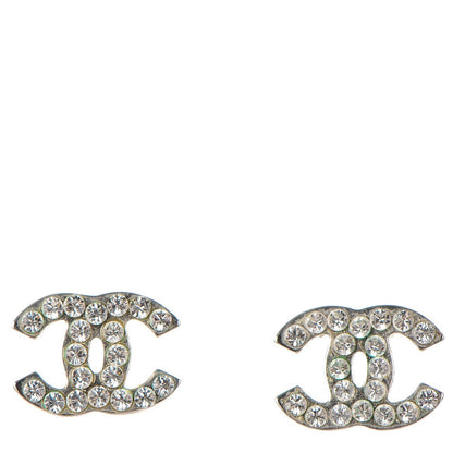 Chanel Crystal Timeless CC Earrings Silver 1 of 5