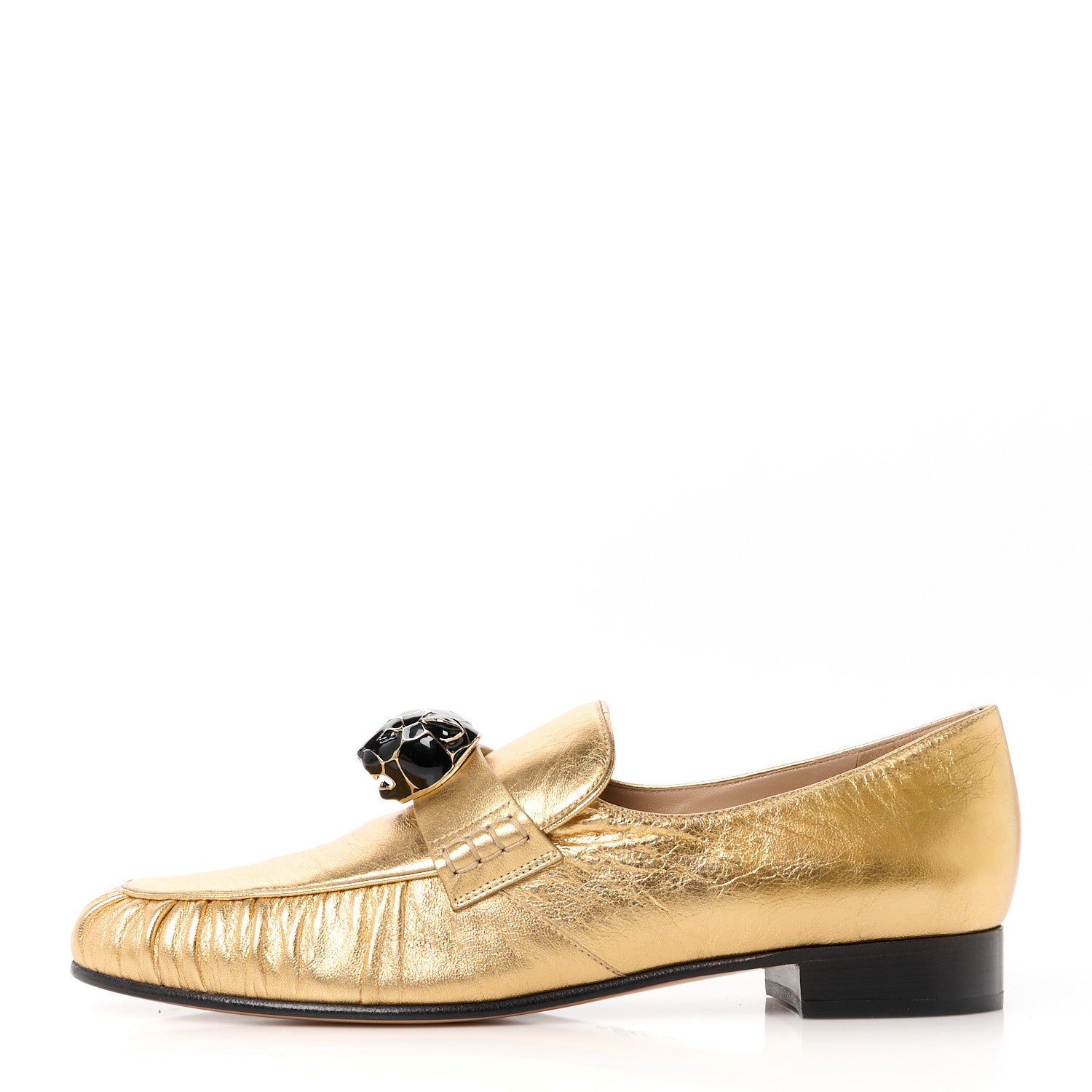 Valentino Garavani Metallic Nappa Panther Loafers 39 Deep Gold 1 of 9