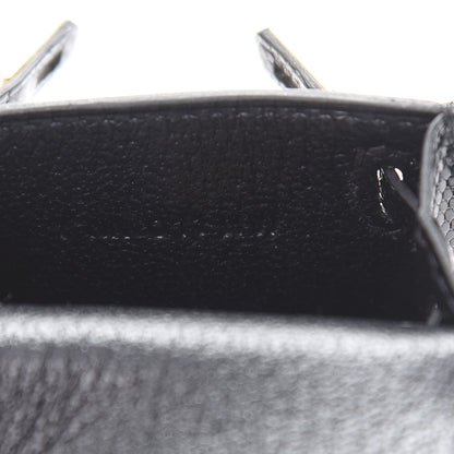 Hermes Lizard Mini Kelly Twilly Bag Charm Black 5 of 6