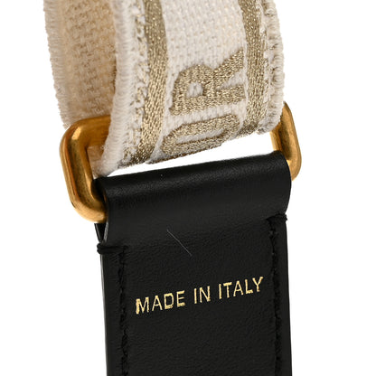 Christian Dior Canvas Embroidered Shoulder Strap White Gold 3 of 4