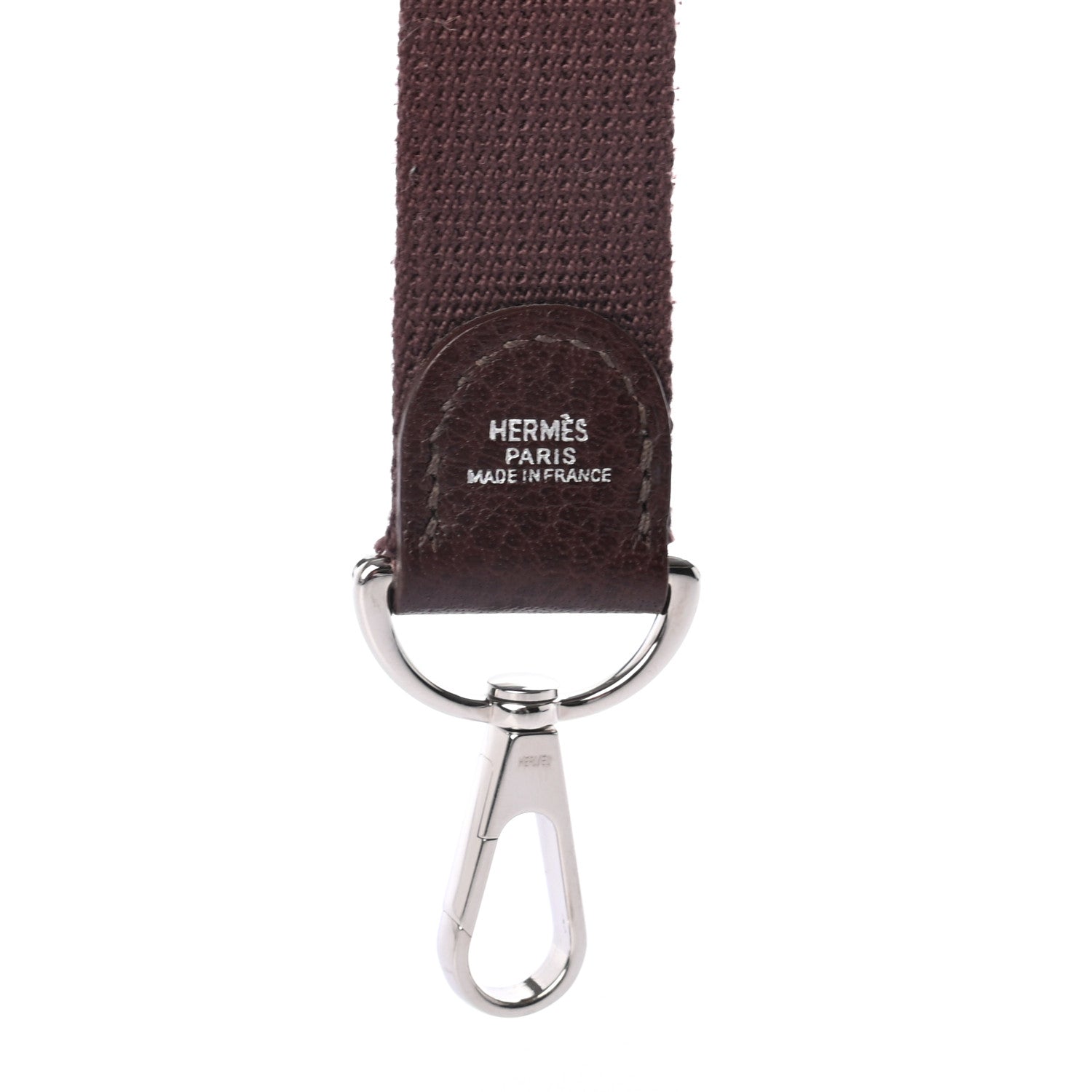 Hermes Toile Taurillon Clemence Shoulder Strap Chocolate 4 of 4