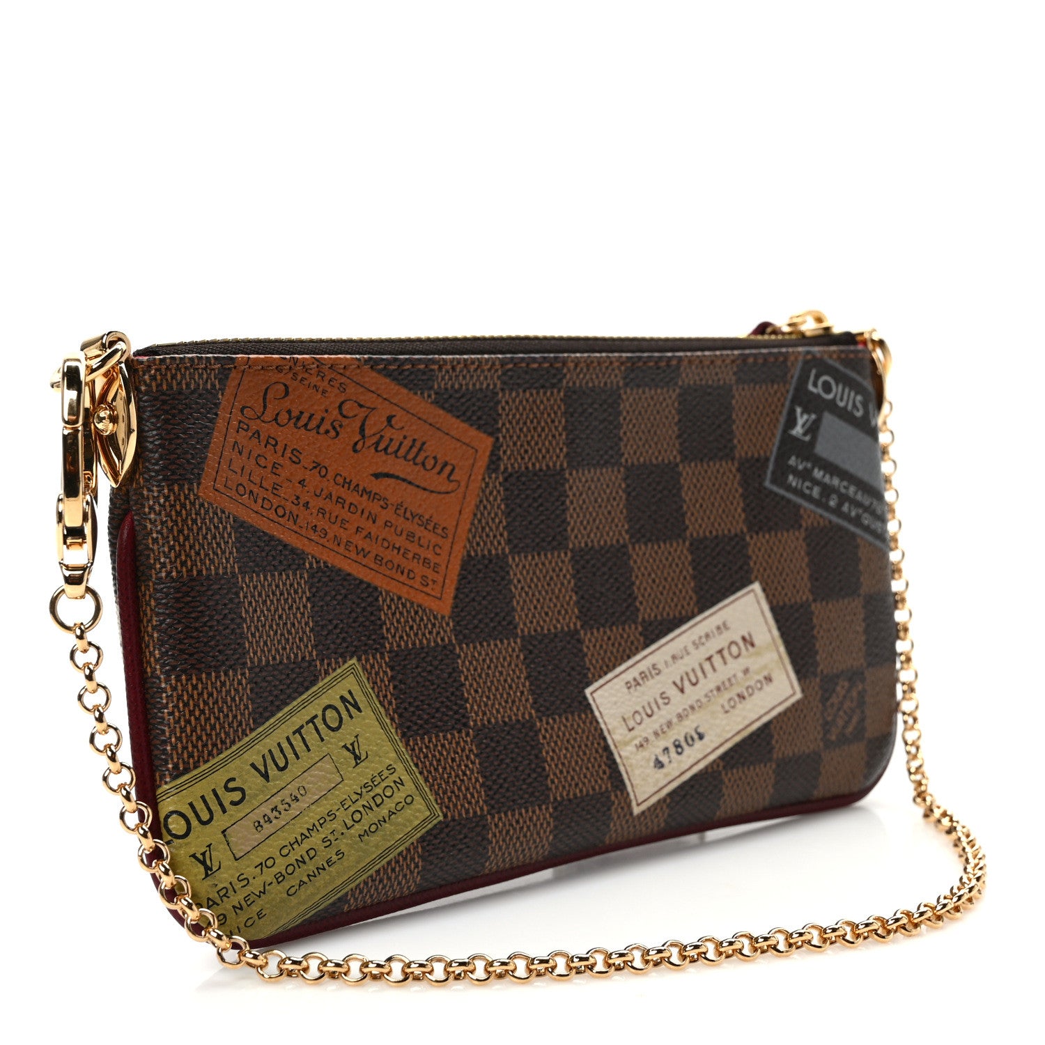 Louis Vuitton Damier Ebene Trunks Labels Pochette Milla MM 3 of 6