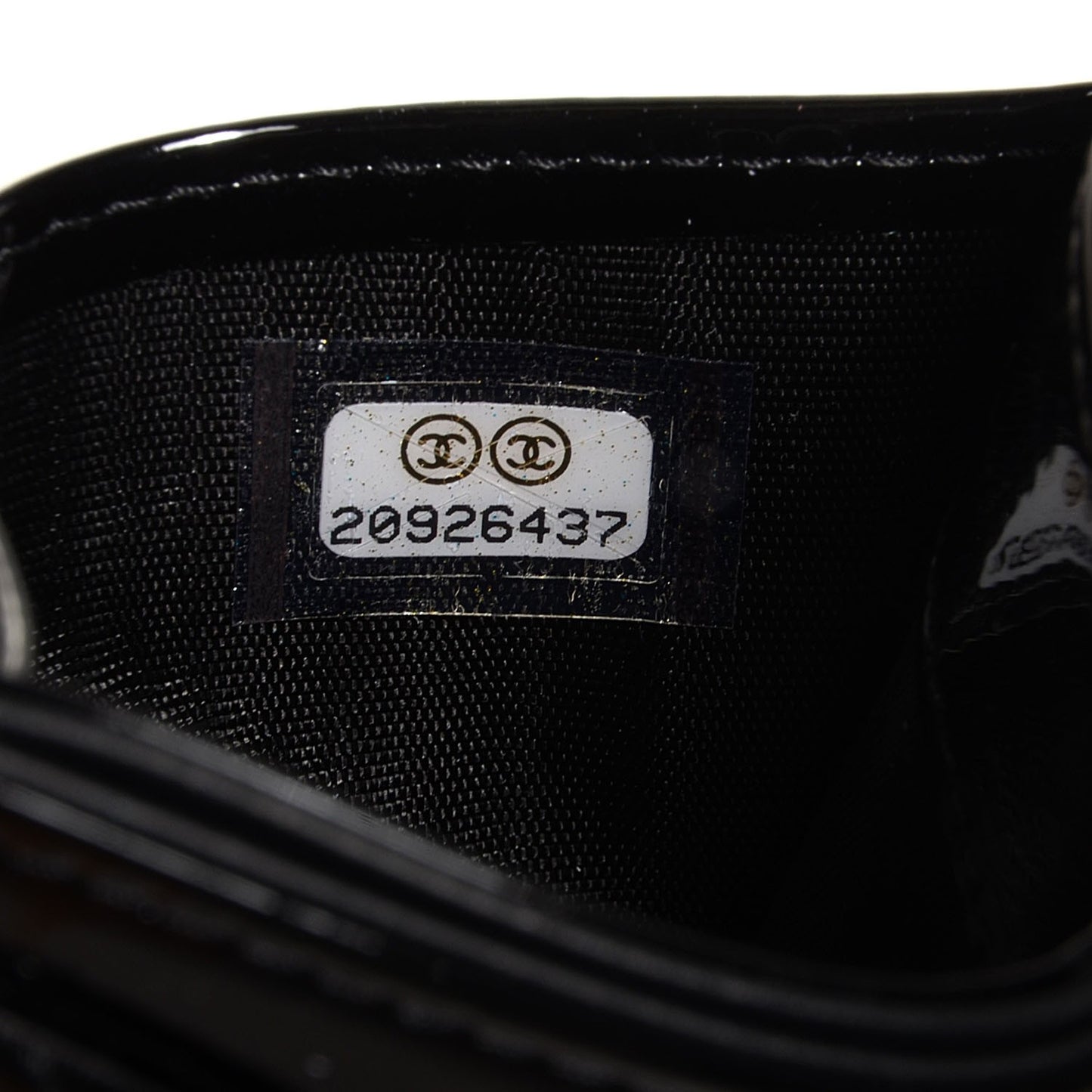 Patent Chevron Card Holder Black