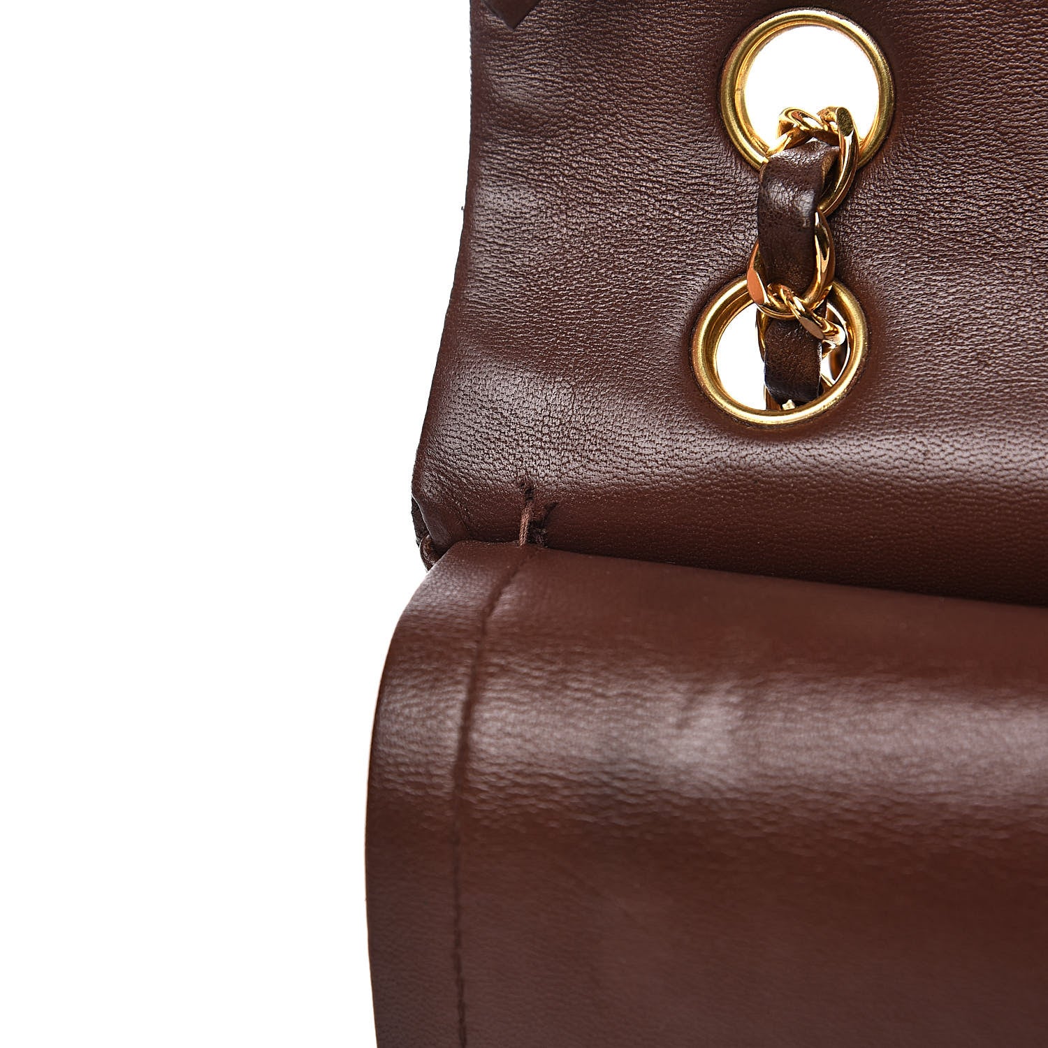 Chanel Lambskin Quilted Medium Double Flap Brown 13 of 19