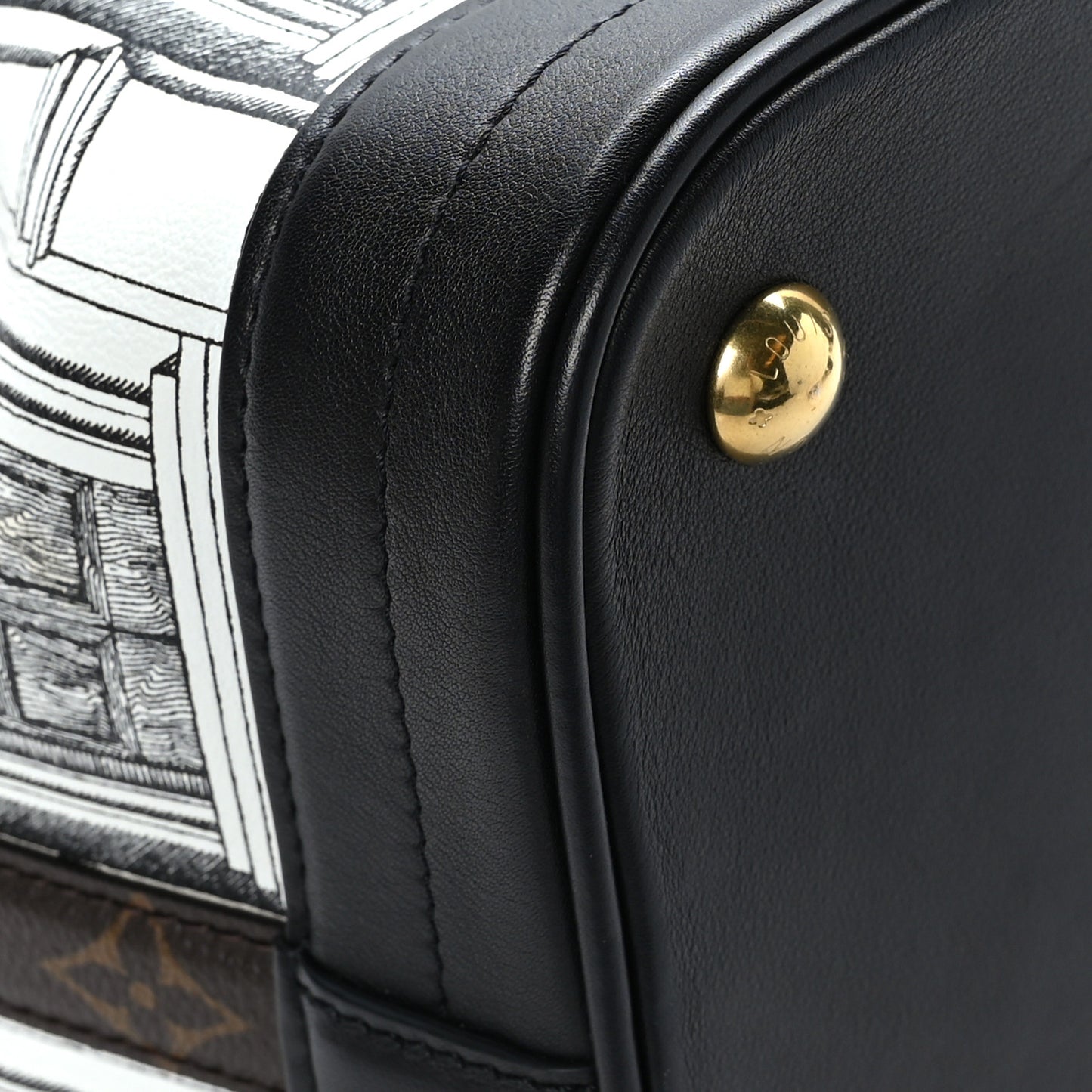 X FORNASETTI Calfskin Architettura Noe MM Black White