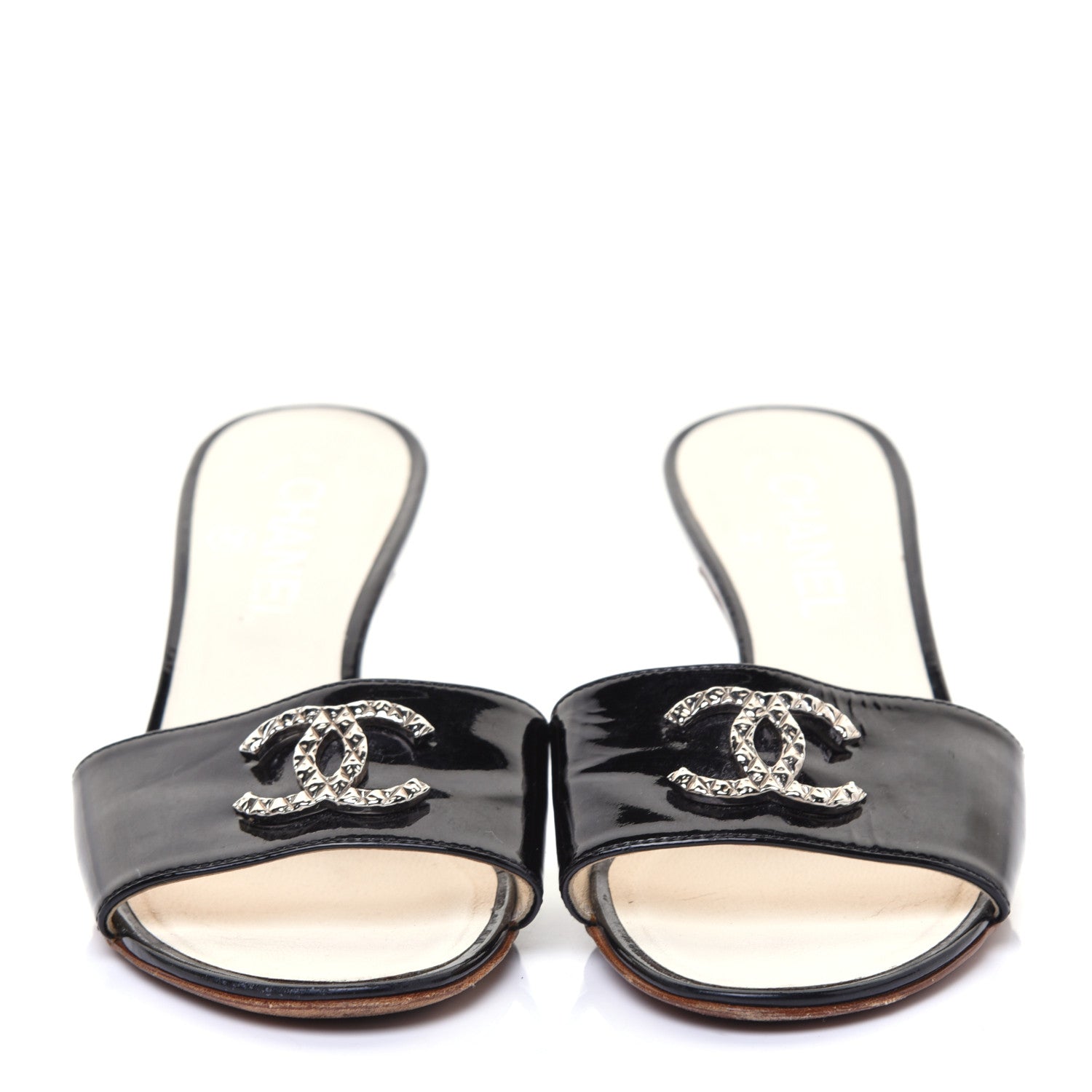 Chanel Patent Calfskin CC Mules 36 Black 2 of 8