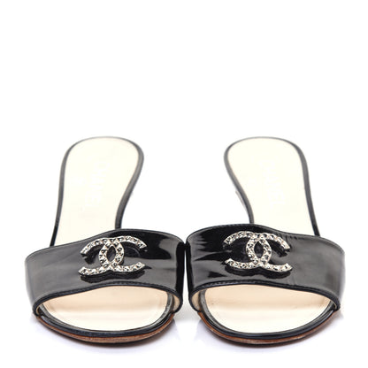 Chanel Patent Calfskin CC Mules 36 Black 2 of 8
