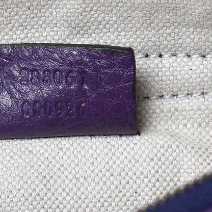 Gucci Pebbled Calfskin Piston Broadway Evening Bag Purple 7 of 7