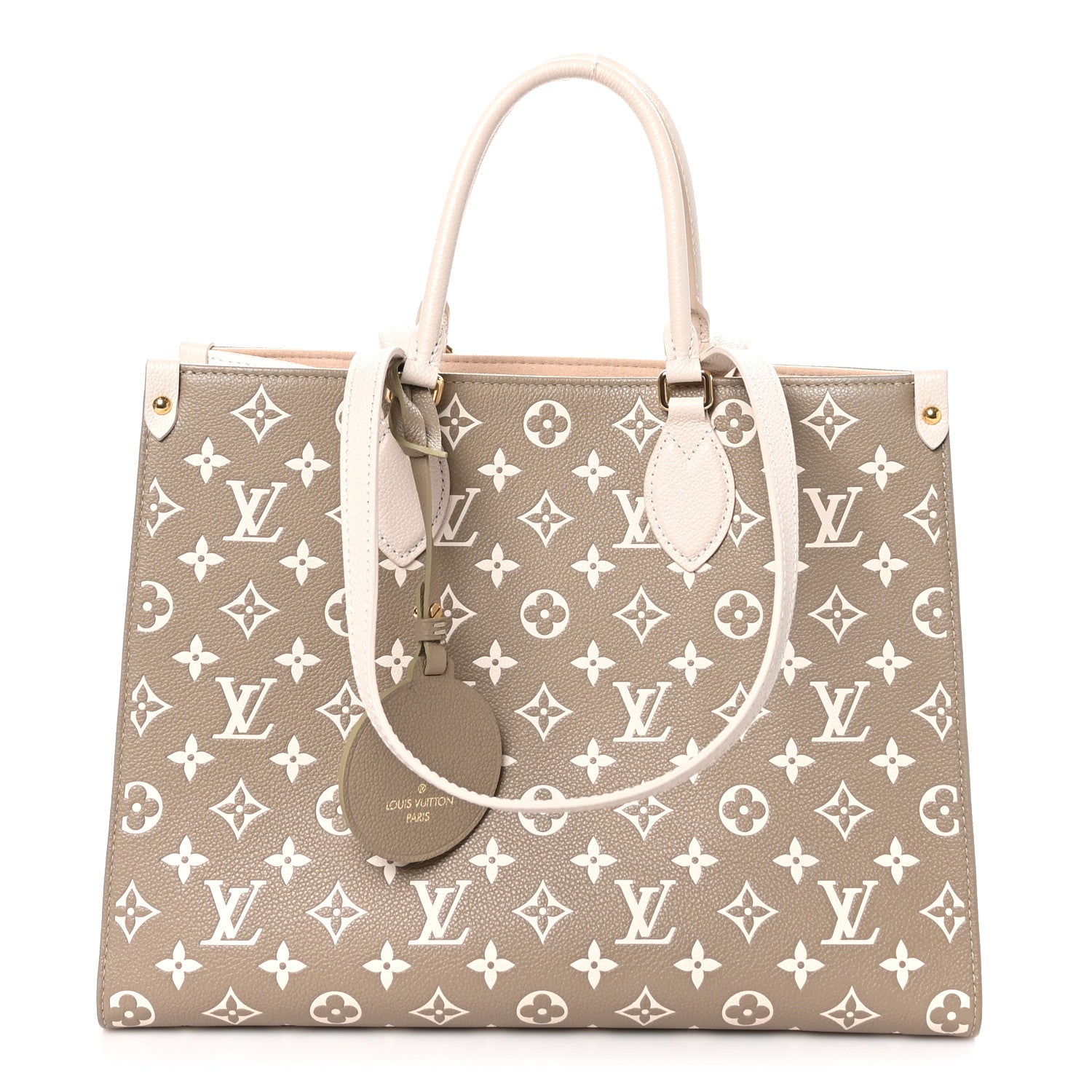 Louis Vuitton Empreinte Monogram Spring In The City Onthego MM Kaki Beige Cream 1 of 9